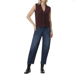 NWT Frye Barrel Jeans Women’s Blue Button Fly Medium Wash High Rise